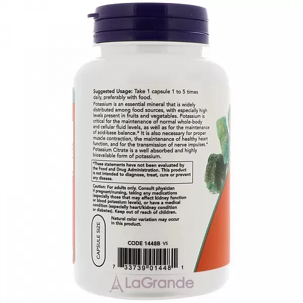 Now Foods Supplements Potassium Citrate 99 mg ������ ���� ��� �����, �������� ��������, ����������� �����, ����� �� ���������� �������