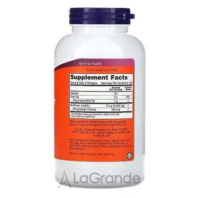 Now Foods Supplements Sunflower Lecithin 1200 mg        ,  