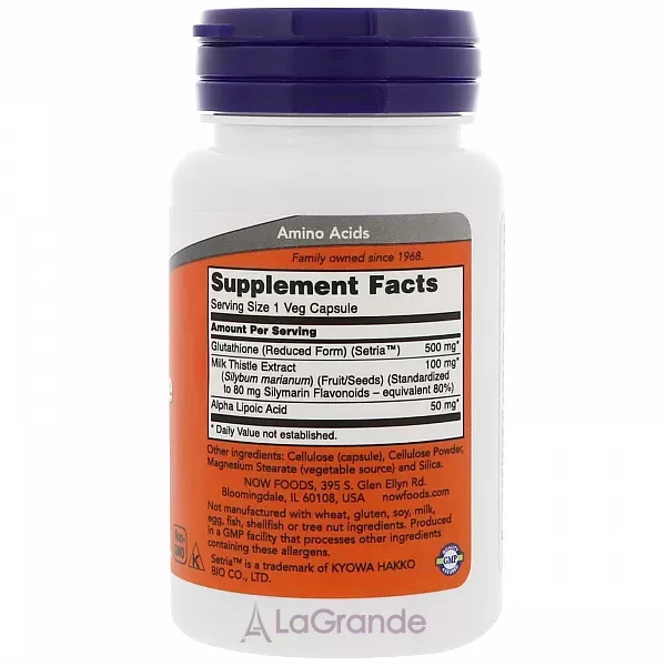 Now Foods Glutathione 500 mg ��������, 500 �� (������ �� ������ ��������)