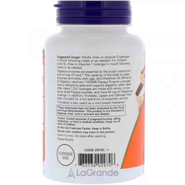 Now Foods Supplements Digestive Support Papaya Enzymes ������ �������� �����