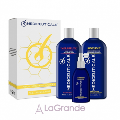 Mediceuticals Advanced Hair Restoration Fine Thinning Hair For Men    (shm/250ml + cond/250ml + ser/125ml)