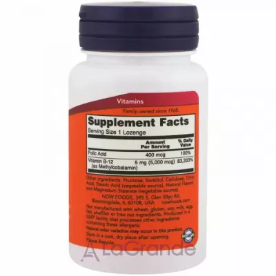 Now Foods Supplements Methyl B-12 5000mcg  12   -    ,  