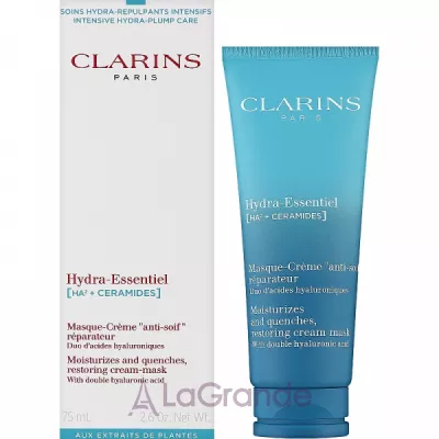 Clarins Hydra-Essentiel HA2+ Ceramides Restoring Cream-Mask ³ -  