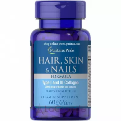 Puritan's Pride Hair Skin Nails Formula Type 1 and 3 Collagen      , , 