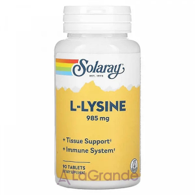 Solaray Supplements L-Lysine Free Form 1000mg  -