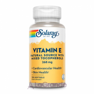 Solaray Supplements Vitamin E d-Alpha Tocopherol 268mg      