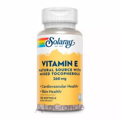 Solaray Supplements Vitamin E d-Alpha Tocopherol 268mg      