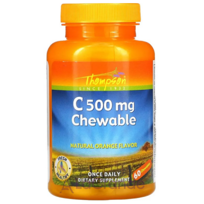 Thompson C500 mg Chewable Natural Orange Flavor    500        