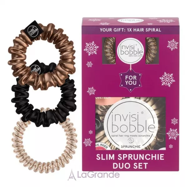 Invisibobble Gift Set You're Golden ���������� ����� (2 ������� Sprunchie Slim �� 1 ������� Slim), ����������/������/�������