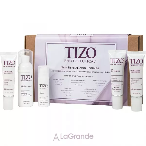 TiZO Skin Revitalizing Trial Size Regimen �����-���������� ��� �������������� ���� (foam/29ml + cr/22ml + cr/2*29ml + serum/15ml)