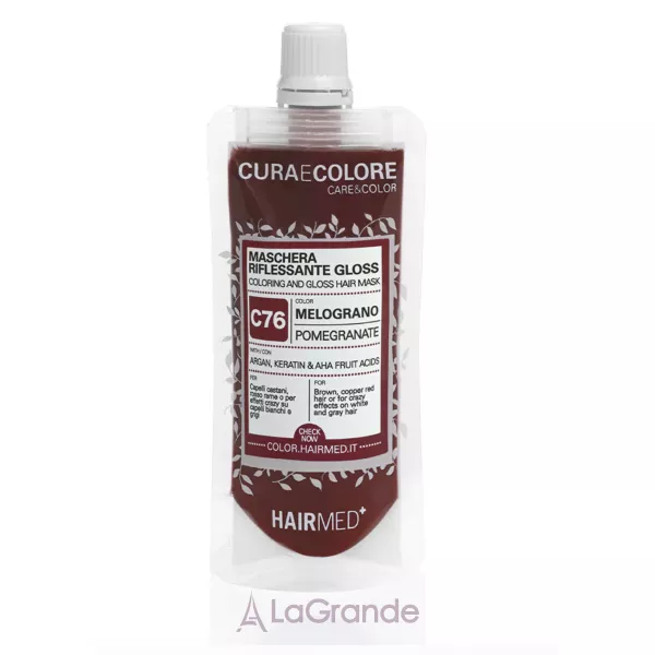 Hairmed C76 Coloring and Gloss Hair Mask Pomegranate ���������� ����� 