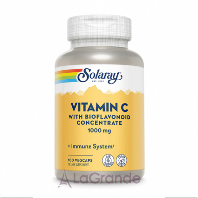 Solaray VVitamin C with Rose Hips, Acerola & Bioflavonoids 1000mg     ,    