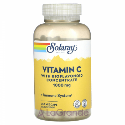Solaray Vitamin C with Rose Hips Acerola & Bioflavonoids 1000mg     ,    