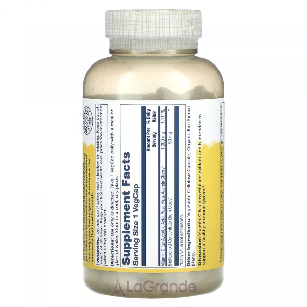Solaray Vitamin C with Rose Hips Acerola & Bioflavonoids 1000mg ���������������� ����� � � ��������, �������� �� ������������ �����������