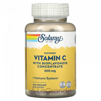 Solaray Buffered Vitamin C with Bioflavonoid Concentrate 500mg/100mg ³ C   