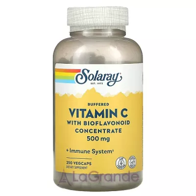 Solaray Buffered Vitamin C with Bioflavonoid Concentrate 500mg/100mg ³ C   