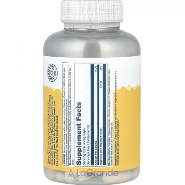 Solaray Magnesium Citrate 400mg ������� ������� 