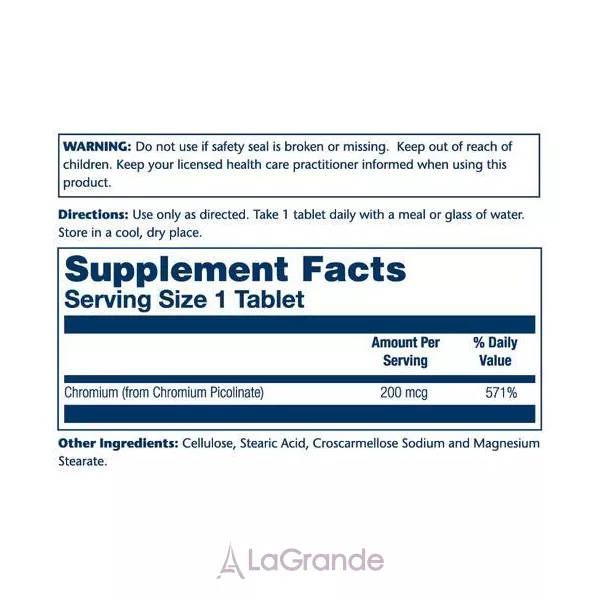 Solaray Chromium Picolinate 200mcg ������� ������� 