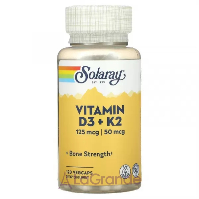 Solaray Vitamin D-3 & K-2 125mcg/50mcg   