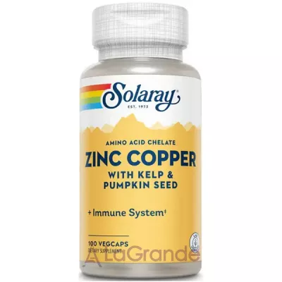 Solaray Zinc Copper With Kelp & Pumpkin Seed   