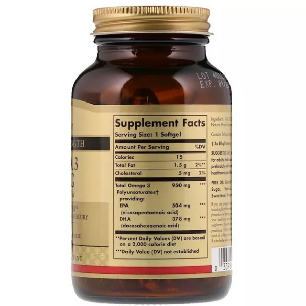 Solgar Omega-3 950 mg Triple Strength EPA & DHA ���'���� ��� 