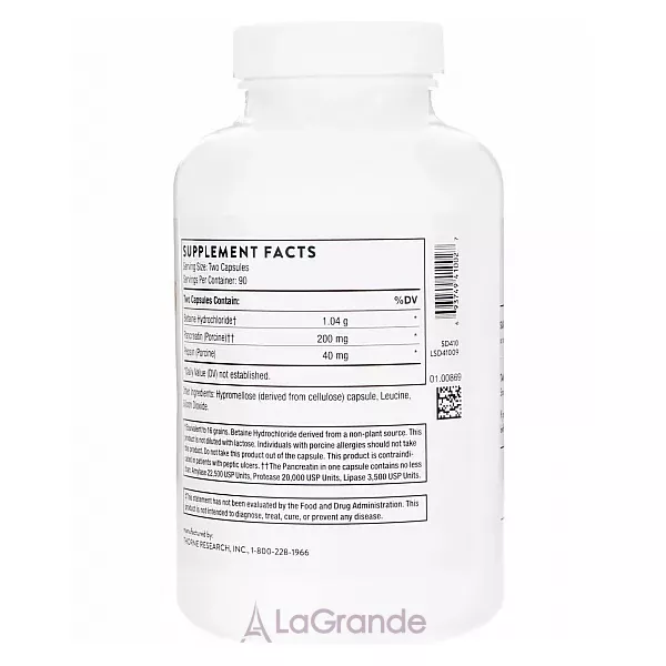 Thorne Research B.P.P.(Betaine / Pepsin / Pancreatine) Digestive Enzymes ������ �������� �����/������/���������� � ��������