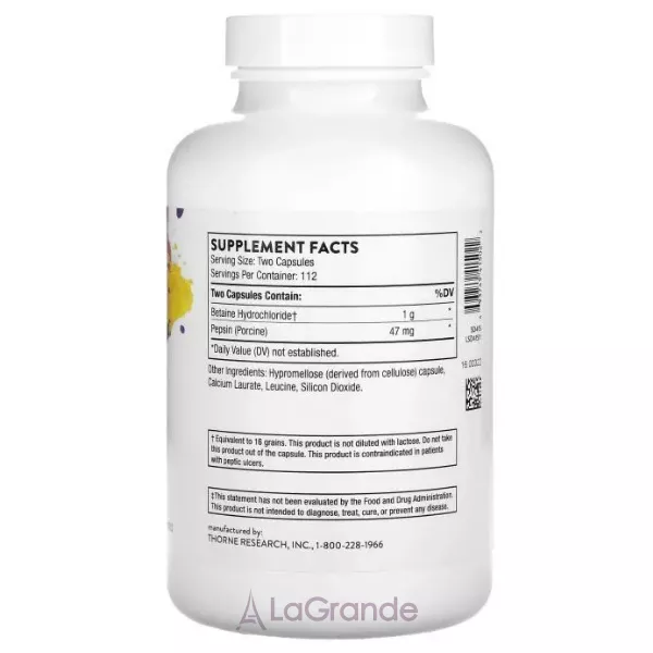 Thorne Research Betaine HCL & Pepsin ������ ���������� �� ������ � ��������