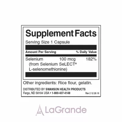 Swanson Selenium L-Selenomethionine 100mcg   