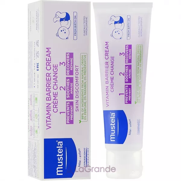 Mustela Bebe 1 2 3 Vitamin Barrier Cream ³������������ �������� ���� �� �������� 1 2 3