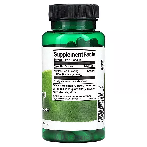 Swanson Korean Red Ginseng Root 400 mg ������� ������� 