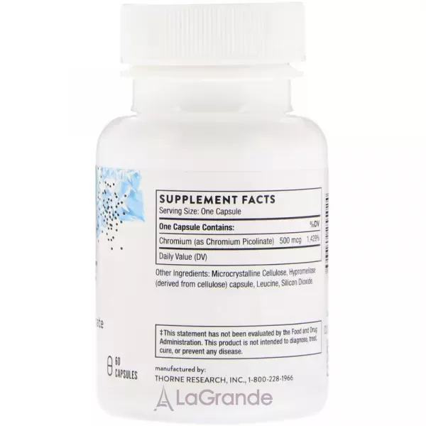 Thorne Research Chromium Picolinate 500 mkg ĳ������ ������� 