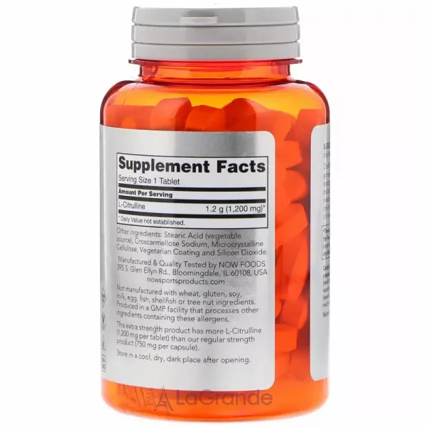 Now Foods L-Citrulline 1200 mg �������, 1200 ��