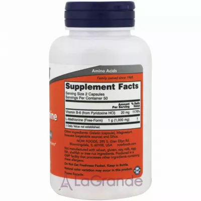 Now Foods L-Methionine 500 mg , 500 