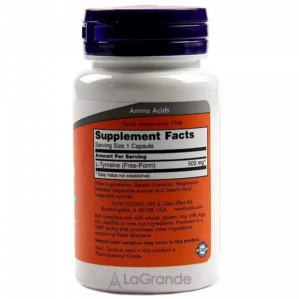 Now Foods L-Tyrosine 500 mg L-�������, 500 ��