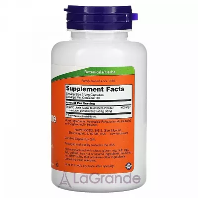 Now Foods Lion's Mane 500 mg  , 500 