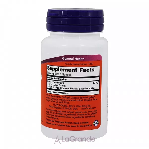 Now Foods Lutein 10 mg �����, 10 �� (�������� ����)