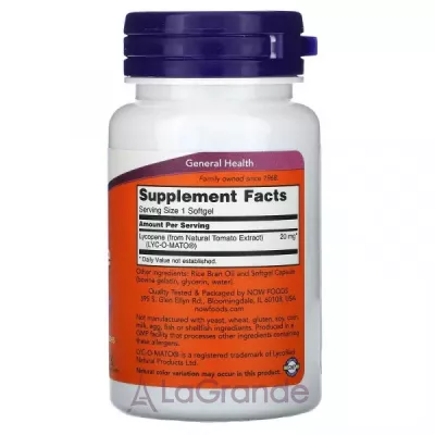 Now Foods Lycopene 20 mg , 20 