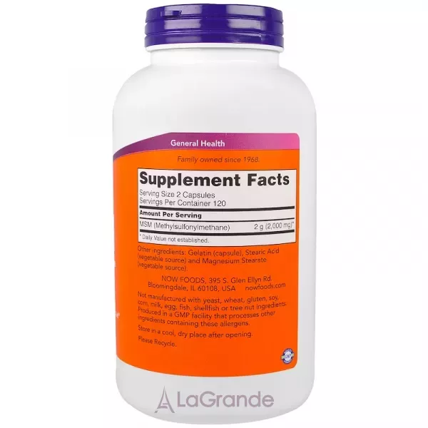 Now Foods MSM 1000 mg ��� �������������������, 1000 ��