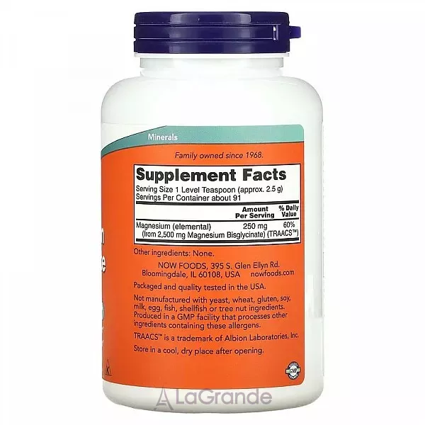 Now Foods Magnesium Bisglycinate Powder ������ ���������, �������