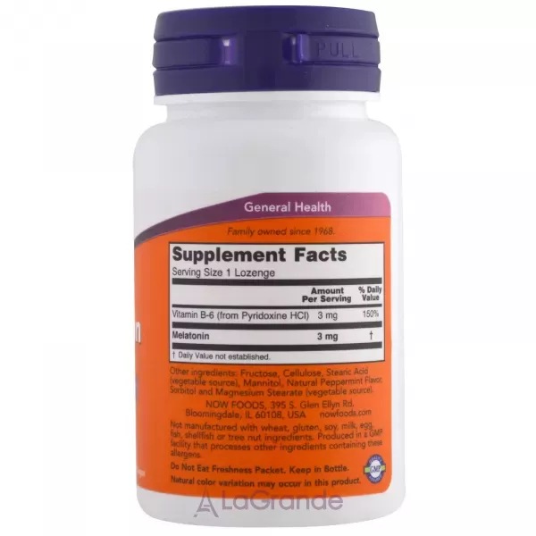 Now Foods Melatonin 3 mg ���������, 3 ��