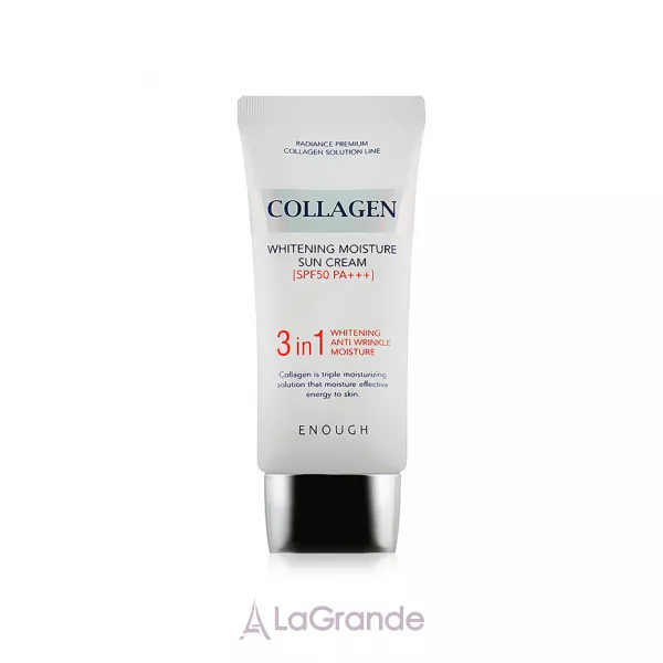 Enough Collagen 3 in 1 Whitening Moisture Sun Cream SPF 50+ PA+++ ������������� � �������������� ������������� ���� � ���������