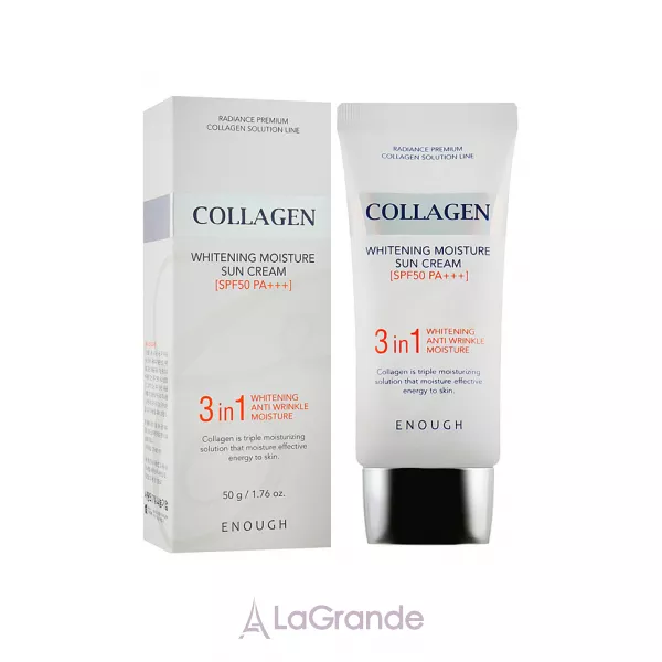 Enough Collagen 3 in 1 Whitening Moisture Sun Cream SPF 50+ PA+++ ������������� � �������������� ������������� ���� � ���������