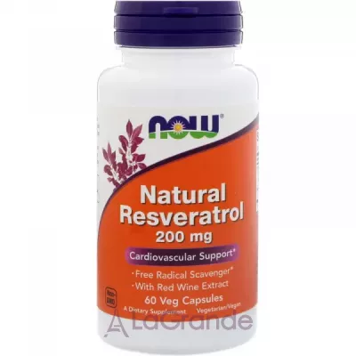 Now Foods Natural Resveratrol 200 mg  , 200  ( - )