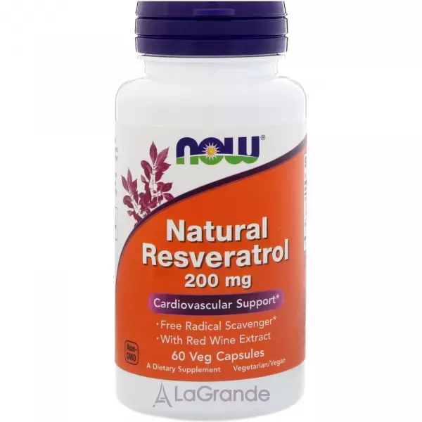 Now Foods Natural Resveratrol 200 mg ����������� �����������, 200 �� (�������� �������-������� �������)