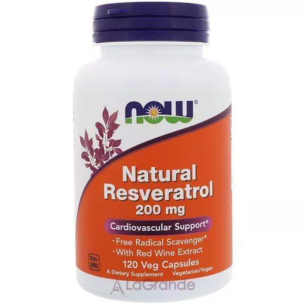 Now Foods Natural Resveratrol 200 mg ����������� �����������, 200 �� (�������� �������-������� �������)