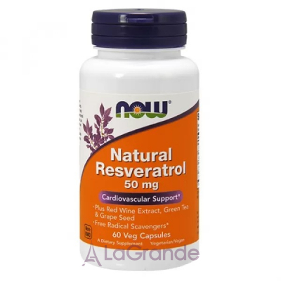 Now Foods Natural Resveratrol 50 mg  , 50  ( - )