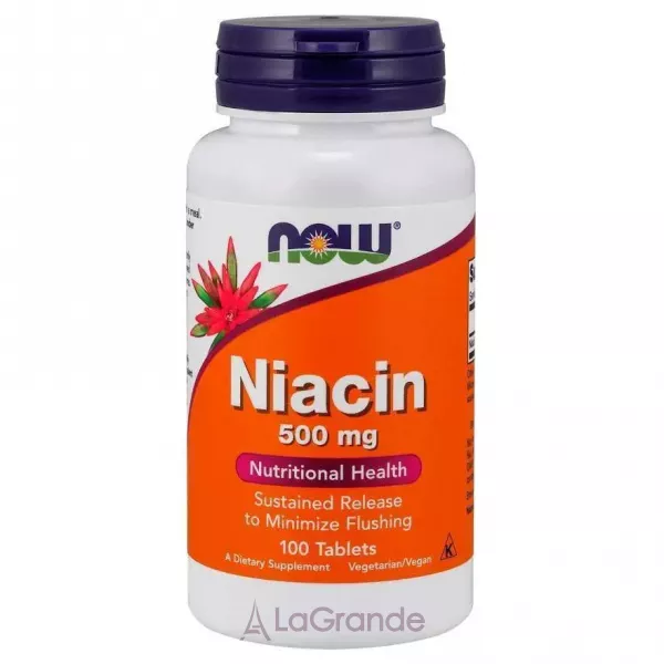 Now Foods Niacin 500 mg ³���� B3 ͳ����, 500 ��