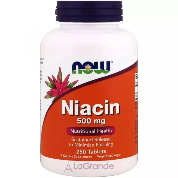 Now Foods Niacin 500 mg ³���� B3 ͳ����, 500 ��