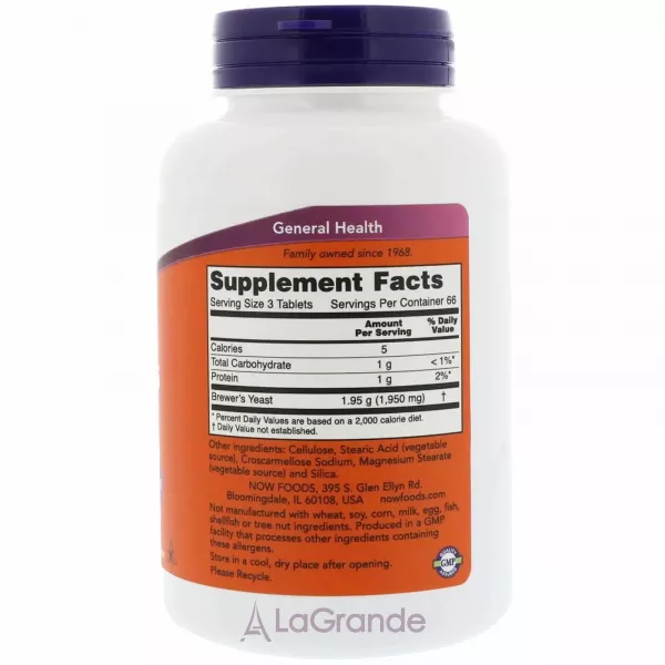 Now Foods Brewer's Yeast 650 mg ����� �����, 650 ��