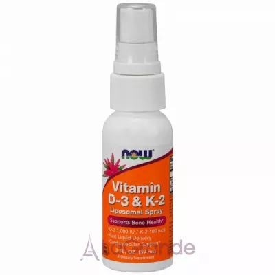 Now Foods Vitamin D3 & K2 Liposomal Spray  3  2, 1000 /100 ,  